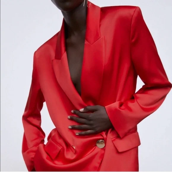 Zara Red Tailored Blazer & Bermuda Shorts Set - Picture 5 of 7